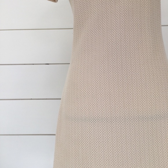 Vintage 60s Cream Textured Dress - Picture 5 of 5
